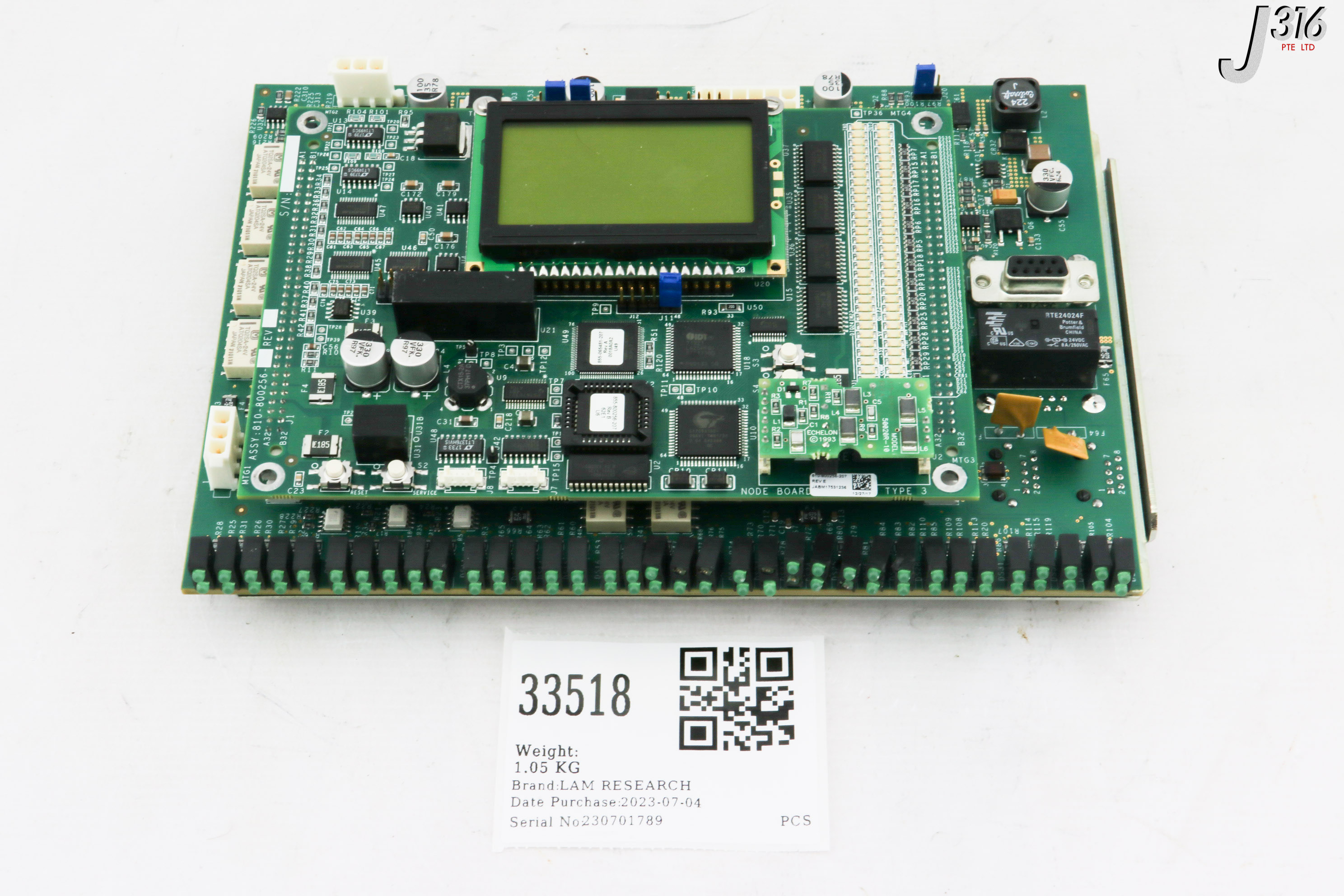 【a】 33518 LAM RESEARCH PCB ASSY, INTERLOCK CONTROL W/ 810-800256-207